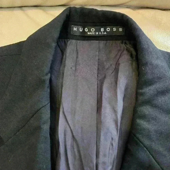 Hugo Boss 38 S Black Wool Einstein Sigma USA Luxury Designer Suit Jacket #090 - Picture 4 of 12